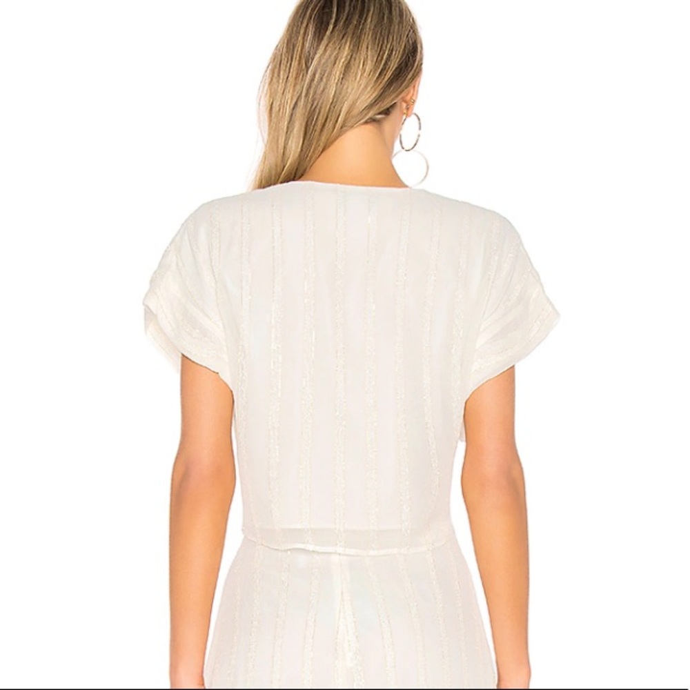 Jasmine Top in Ivory Gold Stripe - Picture 3 of 6